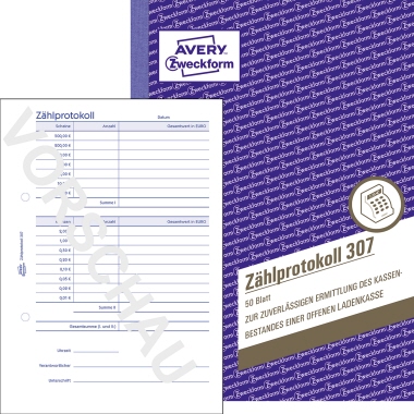 Avery Zweckform Zählprotokoll 307 A5 50 Blatt