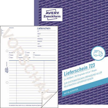 Avery Zweckform Lieferschein 723 DIN A5 2x50Blatt