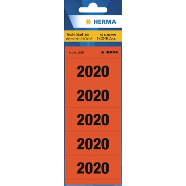 HERMA Ordneretikett 2020 1680 60x26mm rot 100 Stück