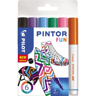 PILOT Kreativmarker PINTOR FUN 4160S6F F sort. 6 Stück