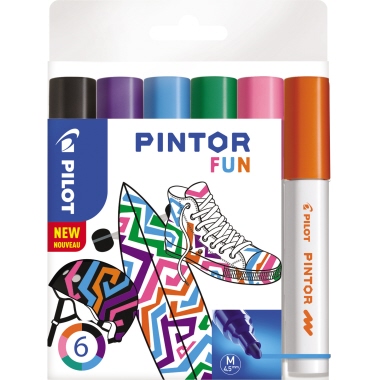 PILOT Kreativmarker PINTOR FUN 4161S6F M sort. 6 Stück