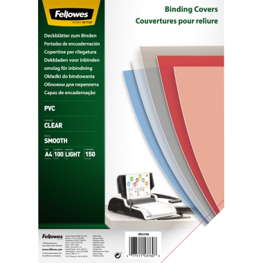 Fellowes Deckblatt 5376001 DIN A4 150mic transparent 100 Stück