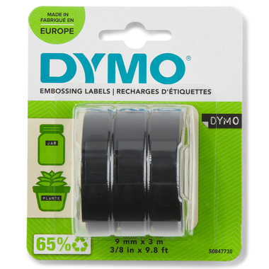 DYMO Prägeband S0847730 für 9mmx3m schwarz 3 Stück