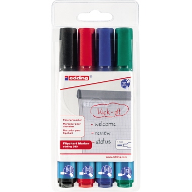 edding Flipchartmarker 383 4-383-4 1-5mm sortiert 4 Stück