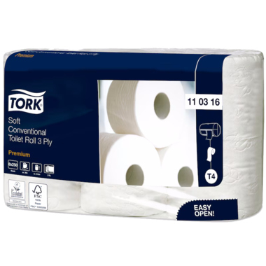 Tork Toilettenpapier Premium 110316 3-lagig weiß 8 Rl./Pack.
