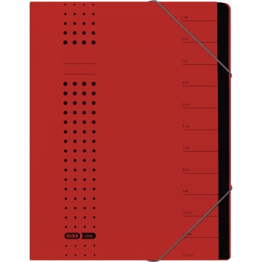 ELBA Ordnungsmappe chic 400001993 DIN A4 12Fächer Karton rot
