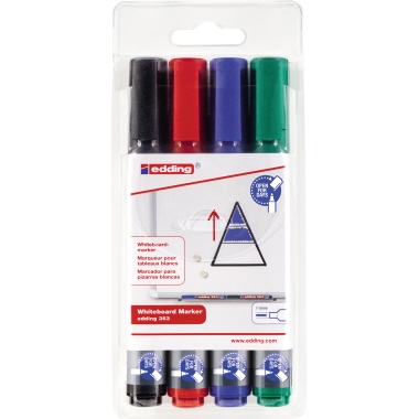 edding Whiteboardmarker 4-363-4 1,5 mm sw/rt/bl/gr 4 Stück