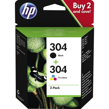 HP Tintenpatrone 3JB05AE 304 sw+c/m/y 2 Stück