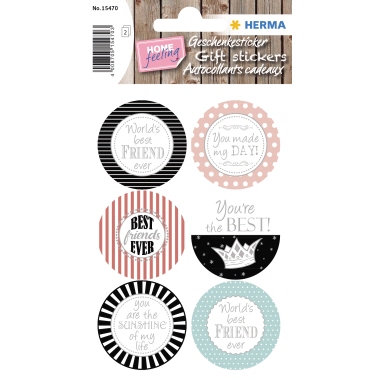 HERMA Geschenksticker HOME 15470 You Are The Best sort. 12 Stück