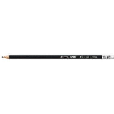 Faber-Castell Bleistift 111200 mit Gummitip HB schwarz