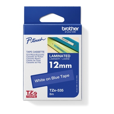 P-touch Schriftbandkassette TZE535 12mmx8m laminiert weiß auf bl