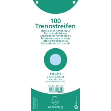Exacompta Trennstreifen 13315B 105x240mm 2fach gel. blau 100St.