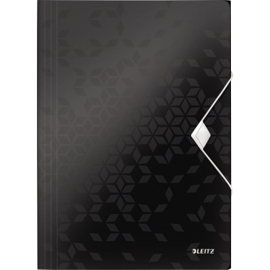 Leitz Eckspanner WOW 45990095 DIN A4 3Klappen PP schwarz
