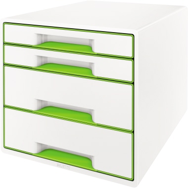 Leitz Schubladenbox WOW CUBE 52132044 4Schubfächer weiß/grün