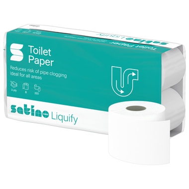 WEPA Toilettenpapier 070560 Liquify 3-lagig weiß 250Blatt 8 Stück