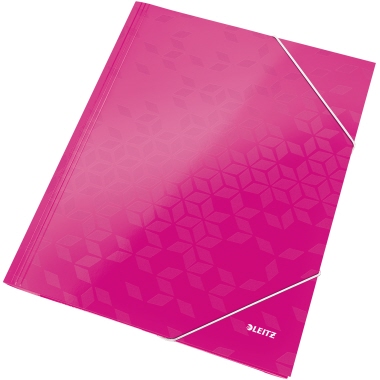 Leitz Eckspanner WOW 39820023 DIN A4 250Bl. Karton pink