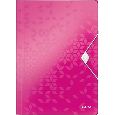 Leitz Eckspannermappe WOW 45990023 DIN A4 3Klappen PP pink
