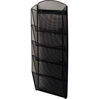 helit Wand-Prospekthalter Mesh H6260095 DIN A4 5Fächer Stahl schwarz