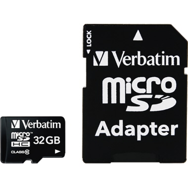 Verbatim Speicherkarte micoSDHC 44083 Class 10 32GB +Adapter