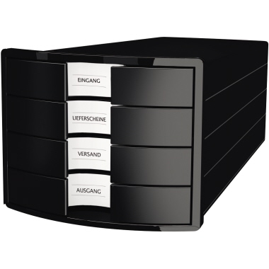 HAN Schubladenbox IMPULS 1012-13 DIN A4/C4 4Fächer geschl. schwarz