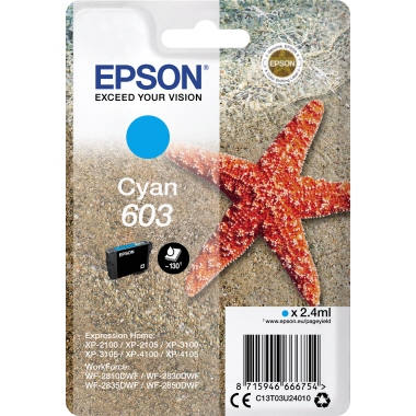 Epson Tintenpatrone C13T03U24010 603 2,4ml cyan