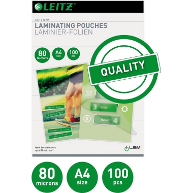 Leitz Laminierfolie 33818 DIN A4 80mic 100 Stück