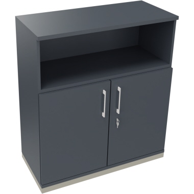 Kombischrank 2OH Tür 1OH Regal B1000xT442xH1133mm si/Lavagrau