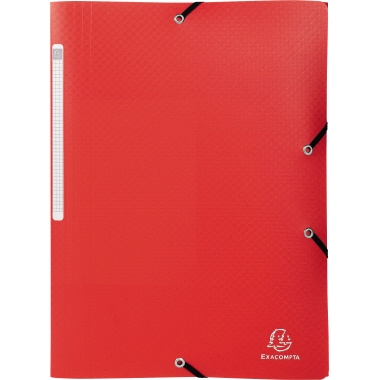 Exacompta Sammelmappe Opak 55085E A4 PP Gummizug 3Klappen rot