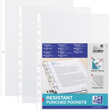 Oxford Prospekthülle 400005473 A4 PP 0,09mm genarbt transparent 100 Stück