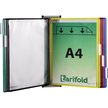 Tarifold Sichttafelwandhalter 414109 DIN A4 10 Sichttafeln sort.