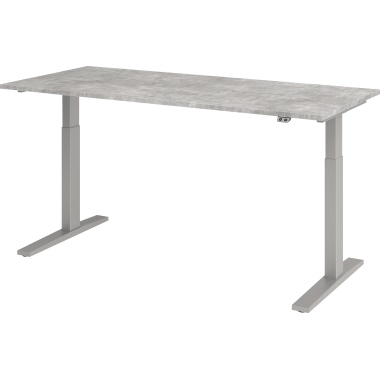 Hammerbacher Schreibt. VXMKA19/M/S el.180x80cm silber/beton