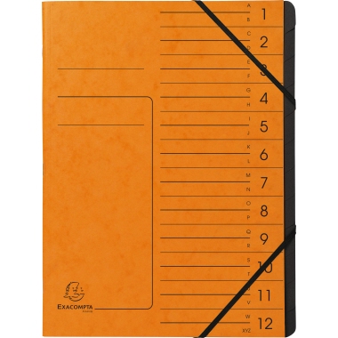 Exacompta Ordnungsmappe 541204E DIN A4 12Fächer Karton orange