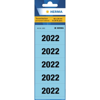 HERMA Ordneretikett 2022 1682 60x26mm blau 100 Stück