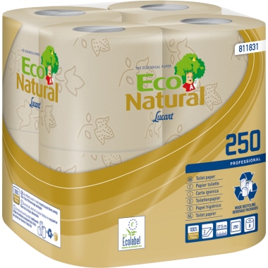 Eco Natural Toilettenpapier 811831 2-lagig 250Blatt 64 Rl./Pack.