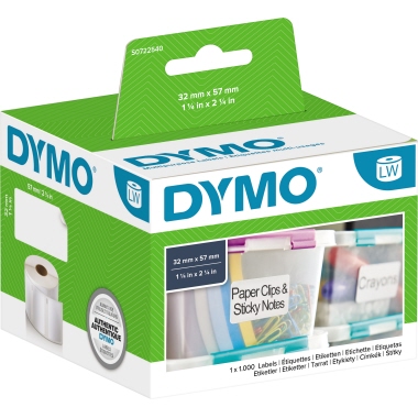 DYMO LabelWriter Mehrzwecketiketten S0722540 57 x 32 mm weiß 1.000 Stück pro Rolle