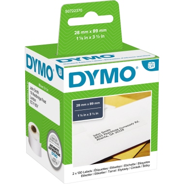 DYMO Adressetikett S0722370 89x28mm weiß 2x130 Stück