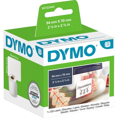 DYMO Vielzwecketikett S0722440 70x54mm weiß 320 St./Rl.