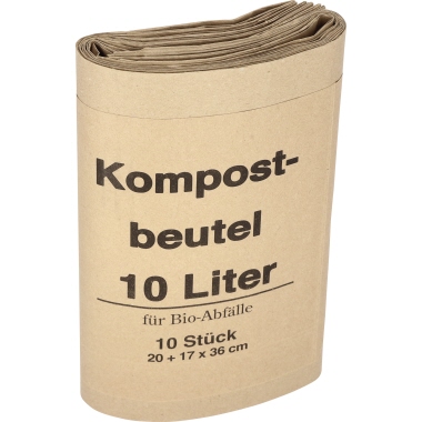 Müllsack Bio 20+16x36cm Papier braun 10 Stück
