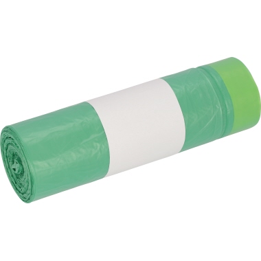 DEISS Müllsäcke 52801 HDPE Zugband 60 Liter 64 x 71 cm grün 20 Stück