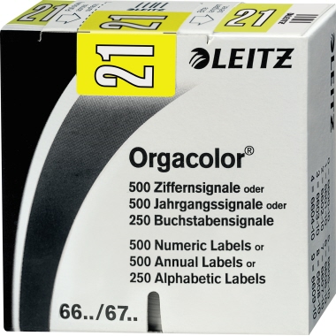 Leitz Jahressignal Orgacolor 2021 67511015 gelb 500 Stück