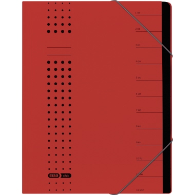 ELBA Ordnungsmappe chic 400002024 DIN A4 7Fächer Karton rot