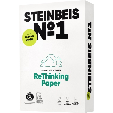 Steinbeis Kopierpapier Classic White Recycling A4 weiß 500 Blatt