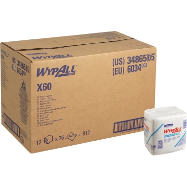WYPALL Wischtuch X60 6034 1lg. Viertelfalz 31x32cm weiß 76 Stück