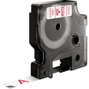 DYMO Schriftbandkassette D1 S0720550 12mmx7m rot auf weiß