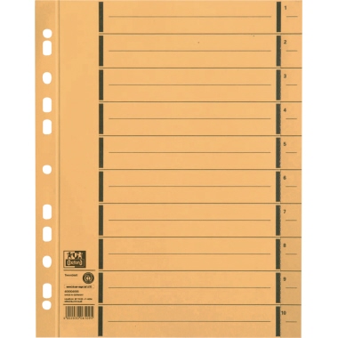 Oxford Trennblatt 400004666 DIN A4 250g Karton gelb 100 Stück