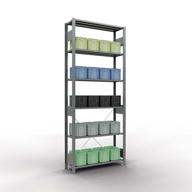 SCHULTE Regal MULTIplus150 12731 Grundregal 2.500x1.000x300mm 6Böden verzinkt