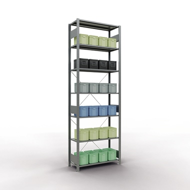 SCHULTE Regal MULTIplus150 12742 Grundregal 3.000x1.000x400mm 7Böden verzinkt