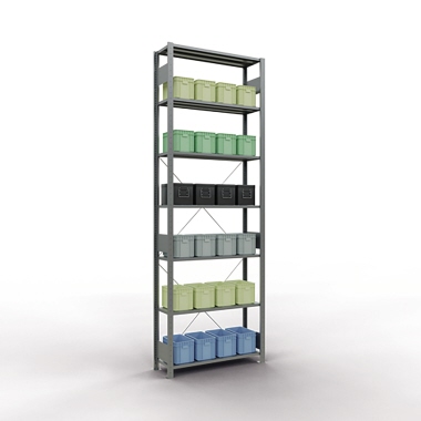 SCHULTE Regal MULTIplus150 12732 Grundregal 3.000x1.000x300mm 7Böden verzinkt