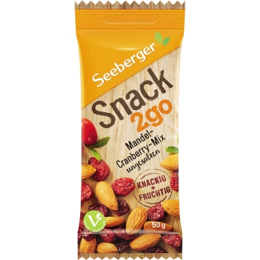 SEEBERGER Mandel Cranberry Mix Snack2go 1499201 50g 12 Stück