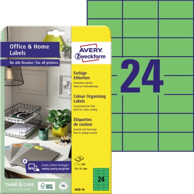 Avery Zweckform Universaletikett 3450-10 70x37mm grün